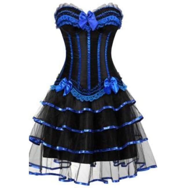 Abito a corsetto Drag Martina (Blu)
