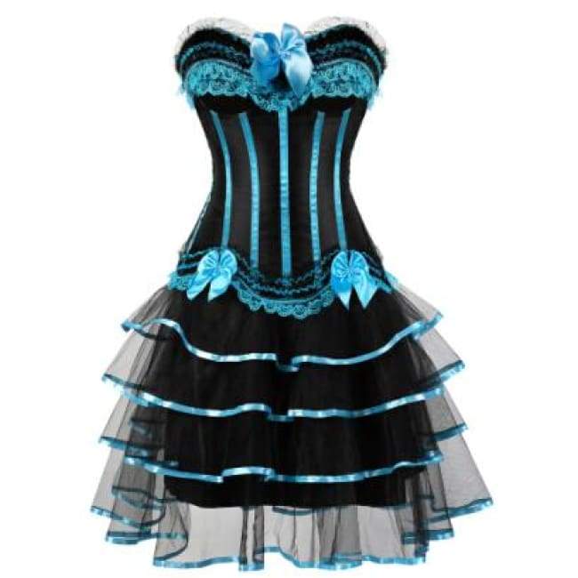 Abito a corsetto Drag Martina (Azzurro)
