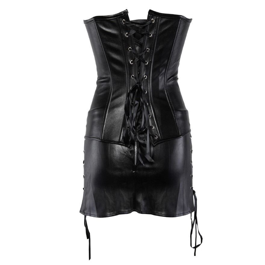 Abito a corsetto Drag Xena (Nero)