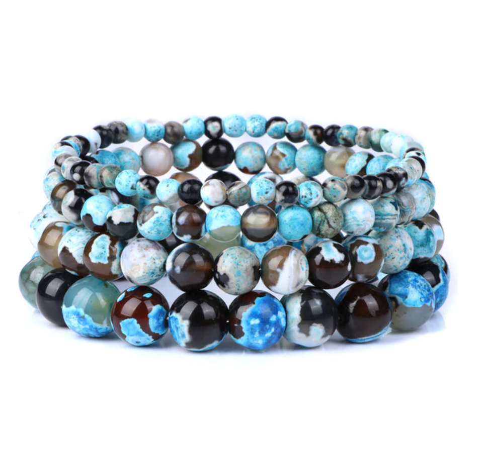 Bracciale Queen Agata di fuoco (Azzurro)