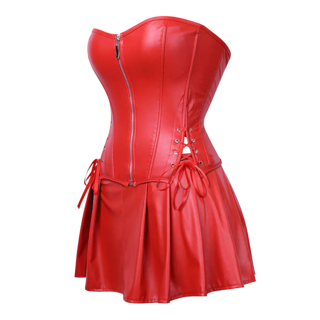 Abito a corsetto Drag Morticia (Rosso)