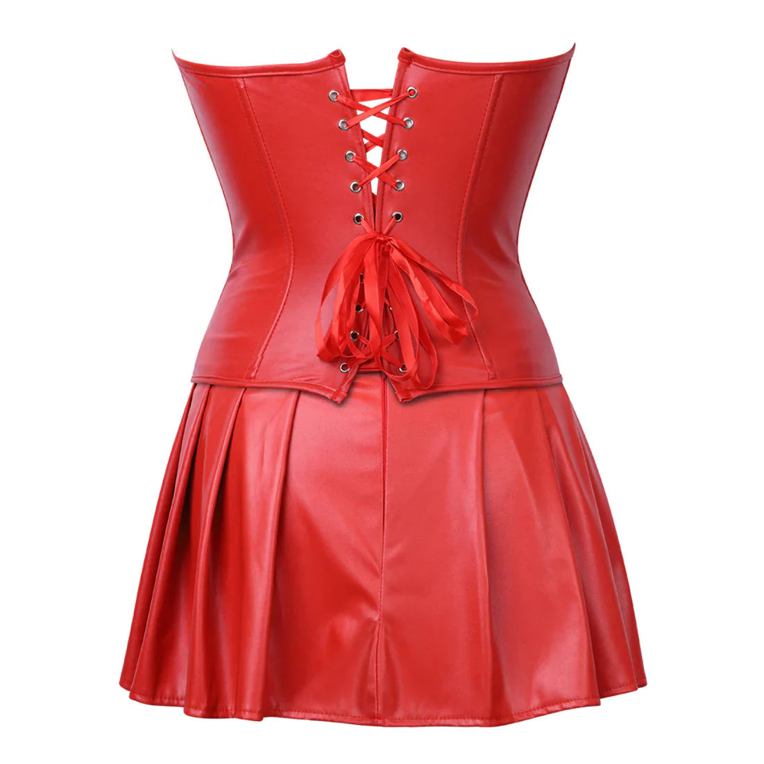 Abito a corsetto Drag Morticia (Rosso)