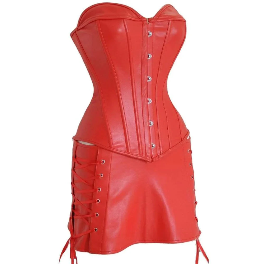 Abito a corsetto Drag Xena (Rosso)