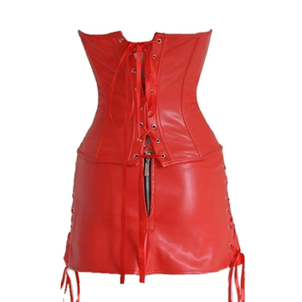 Abito a corsetto Drag Xena (Rosso)