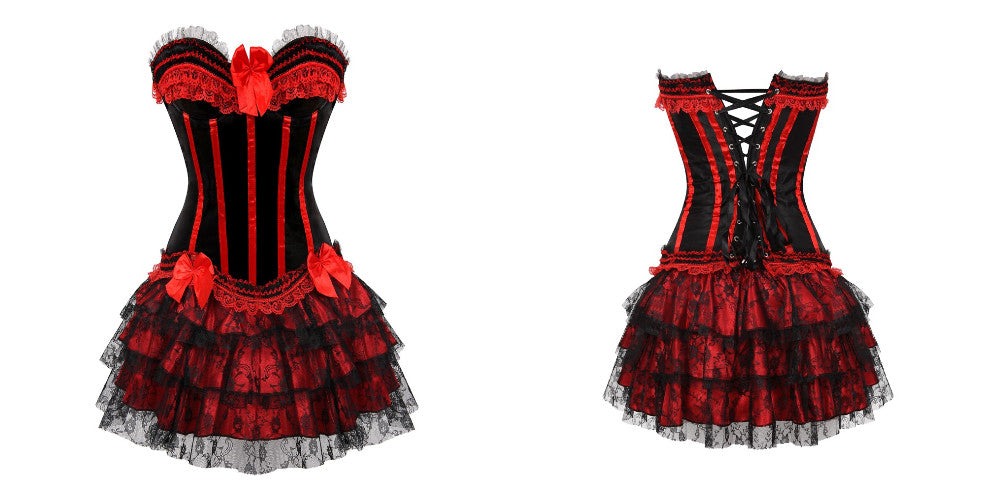 Abito a corsetto Drag Michelle (Rosso)