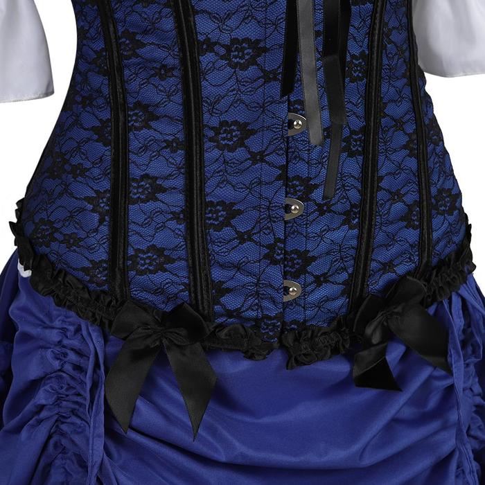 Abito a corsetto Drag Courtesan (Blu)