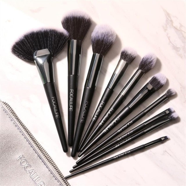 Set di 10 pennelli trucco professionali + Custodia