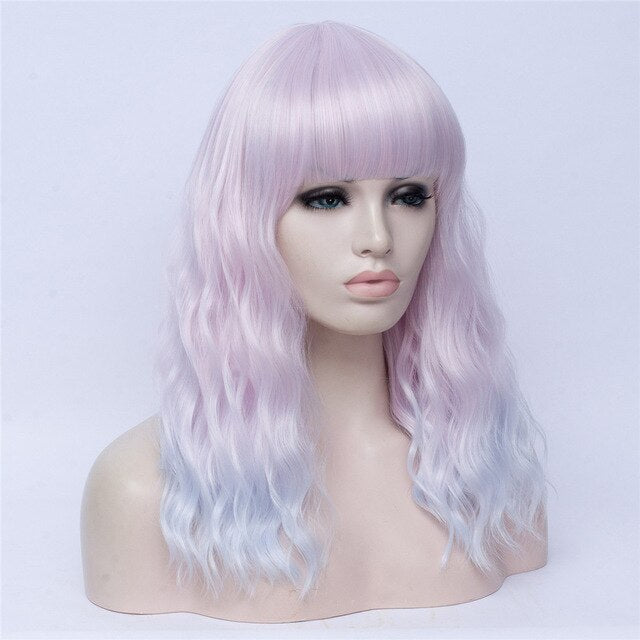 Parrucca Queen Oled (Rosa chiaro e azzurro)