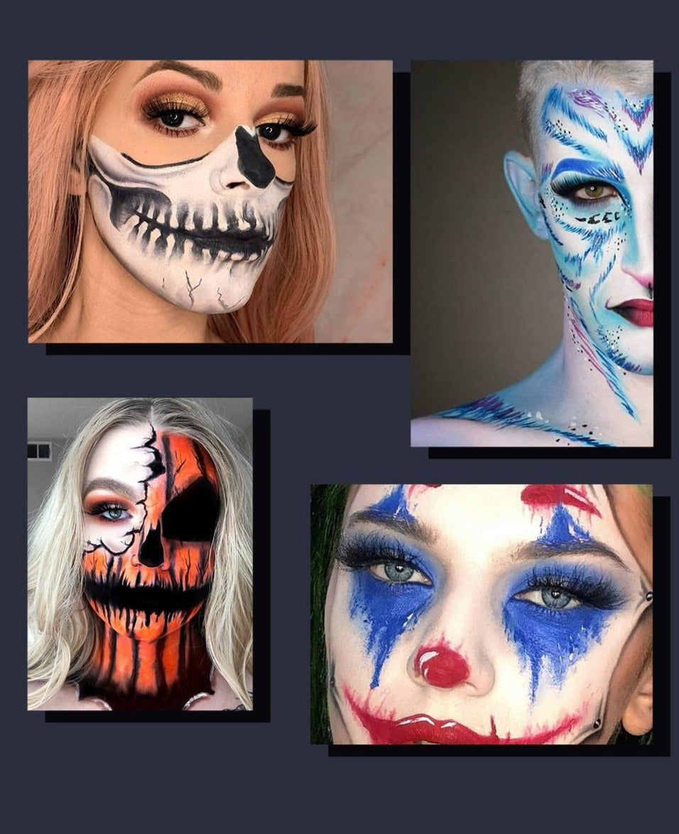 Set di 6 pennelli + 12 colori di pittura ad olio per il corpo (2 varianti)