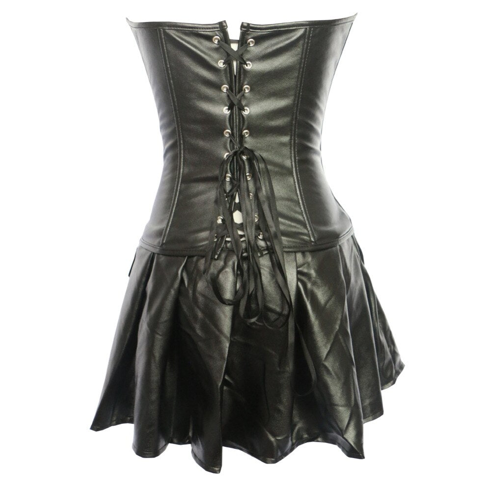 Abito a corsetto Drag Morticia (Nero)
