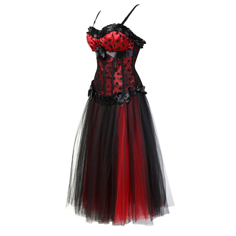 Abito a corsetto Drag Ninette (Nero)