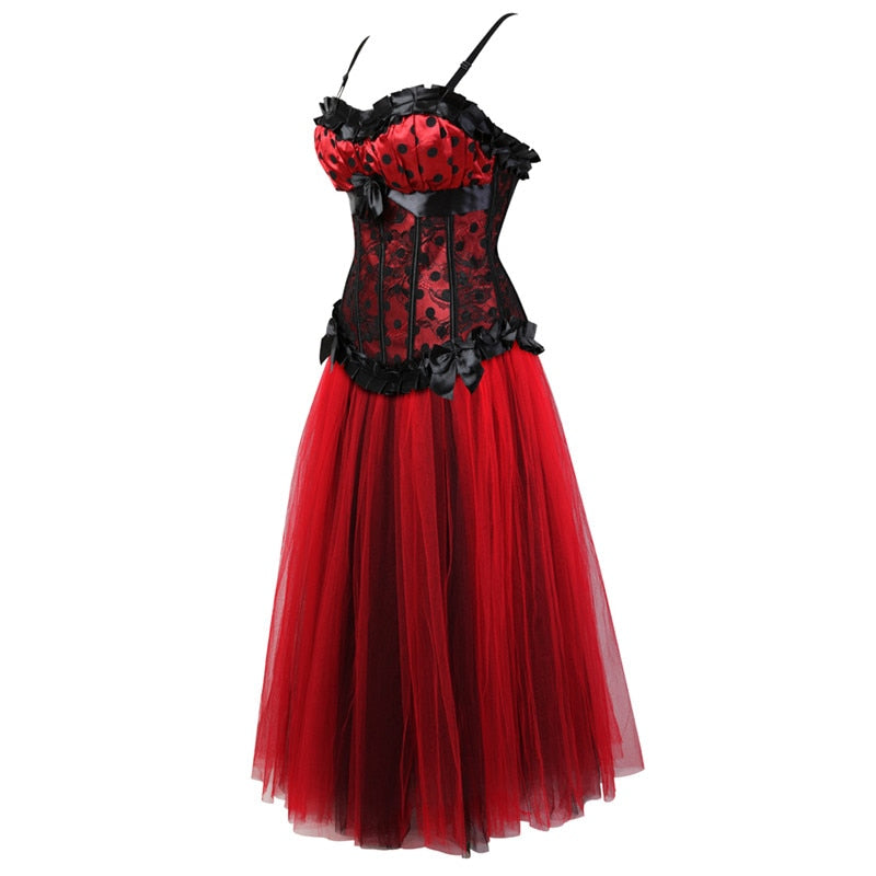 Abito a corsetto Drag Ninette (Rosso)