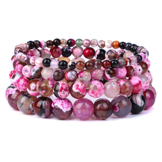 Bracciale Queen Agata di fuoco (Fucsia)