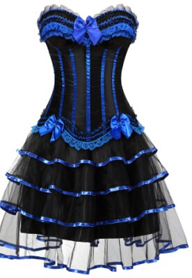 Abito a corsetto Drag Martina (Blu)