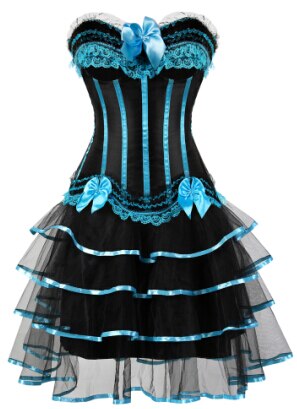 Abito a corsetto Drag Martina (Azzurro)