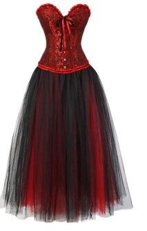 Abito a corsetto Drag Omanel (Rosso e nero)