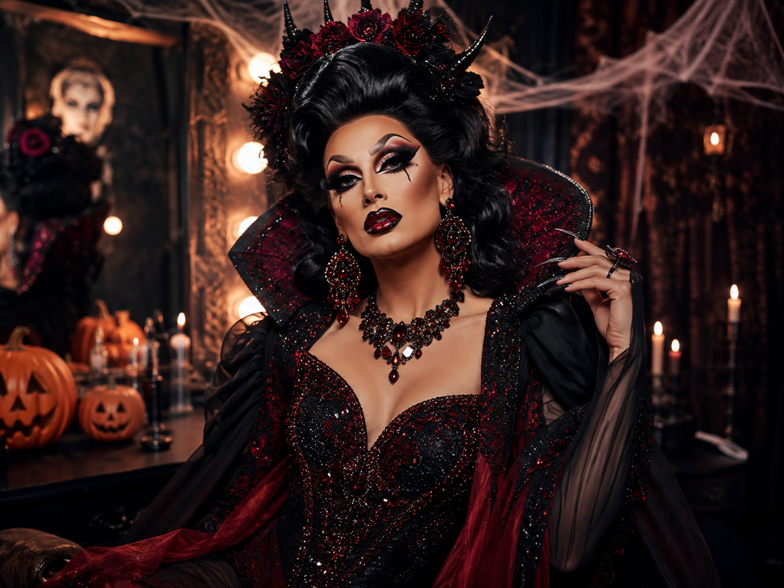 Look drag queen per Halloween: dark glam, personaggio e drama da palco