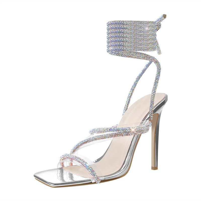Sandali Queen Chrystal (Argento)