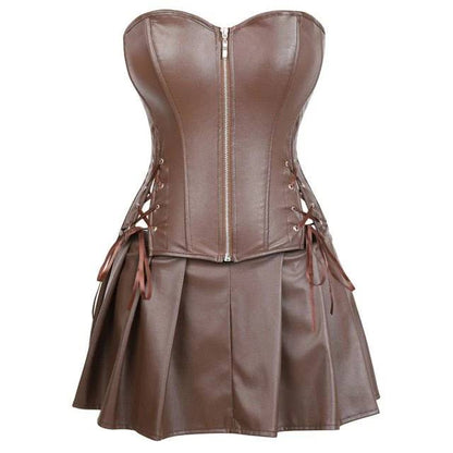 Abito a corsetto Drag Morticia (Marrone)