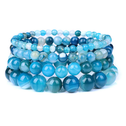 Bracciale Queen Agata striata (Blu)