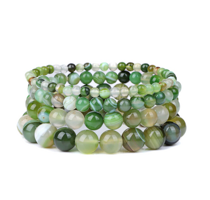 Bracciale Queen Agata striata (Verde chiaro)