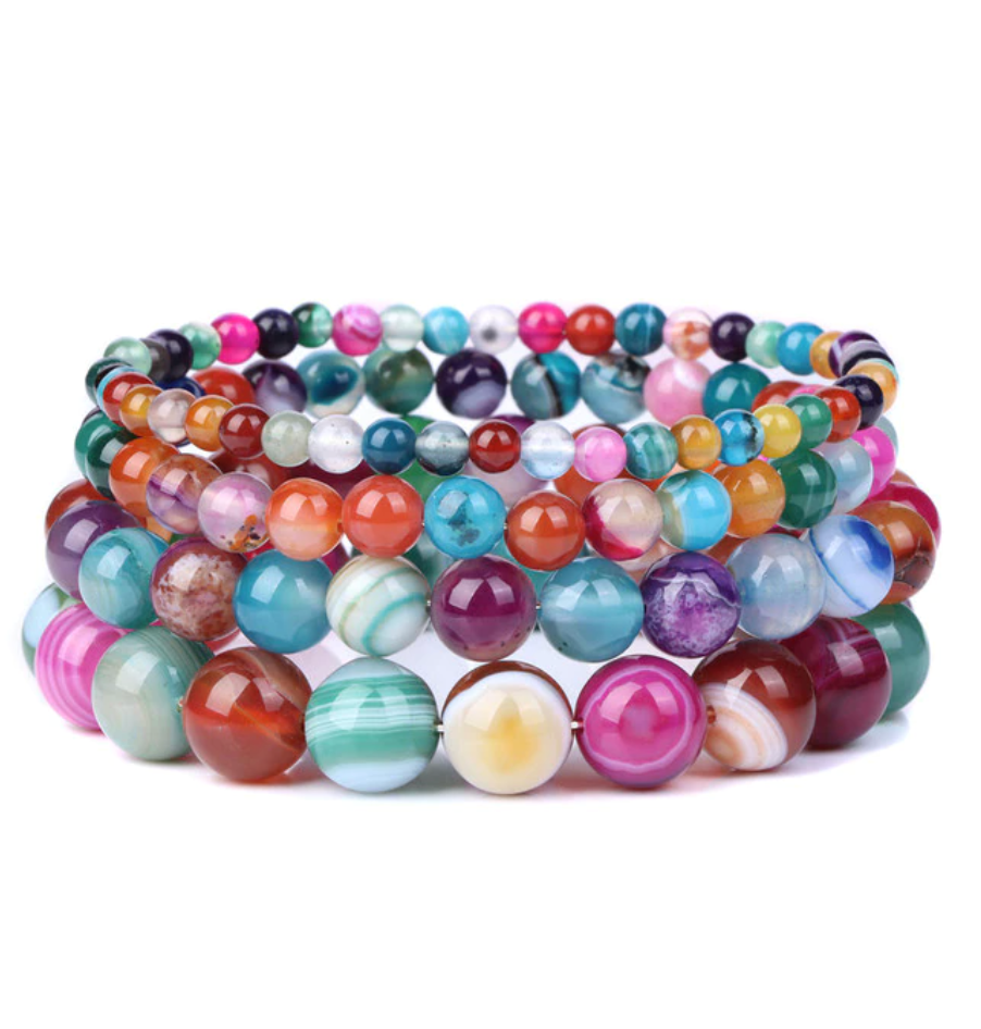 Bracciale Queen Agata striata (Multicolore)