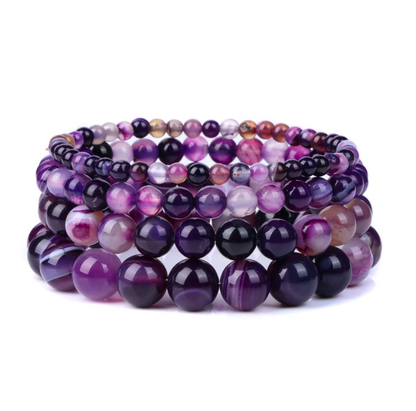 Bracciale Queen Agata striata (viola)