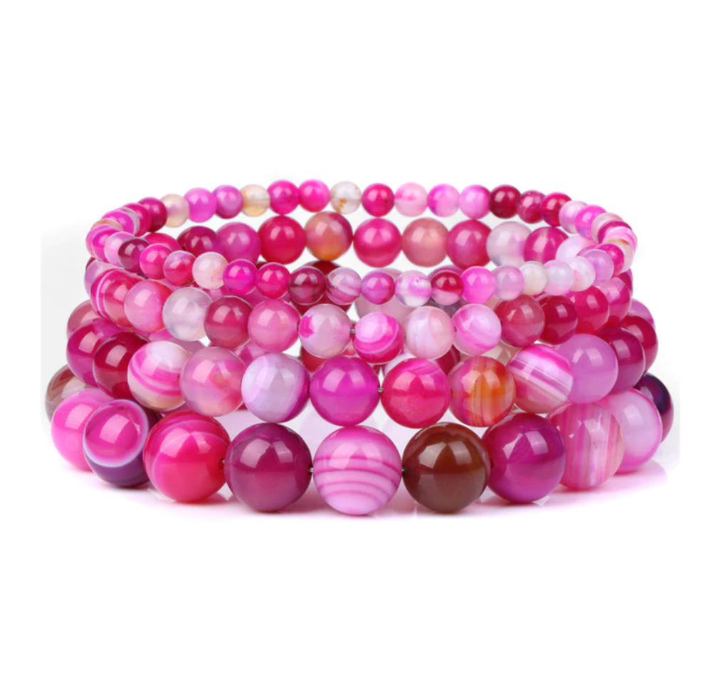 Bracciale Queen Agata striata (Fucsia)