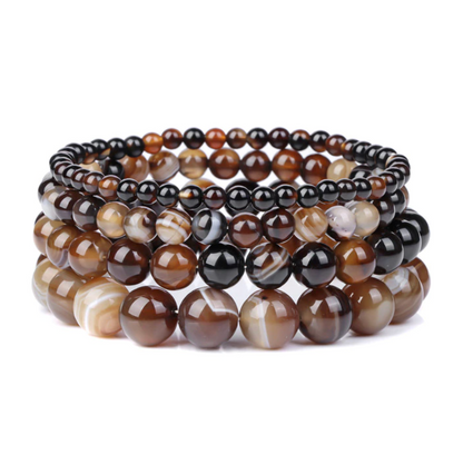 Bracciale Queen Agata striata (Marrone)