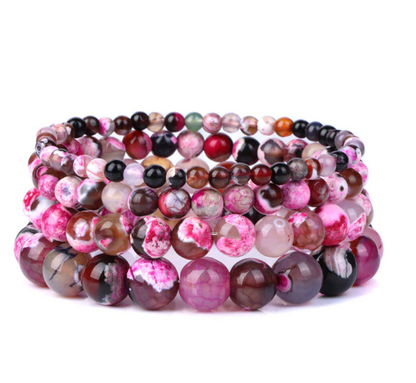 Bracciale Queen Agata di fuoco (Fucsia)