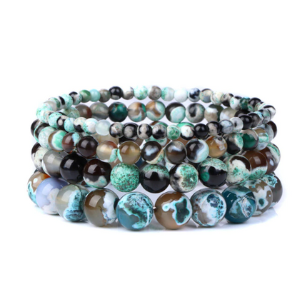 Bracciale Queen Agata di fuoco (Verde)