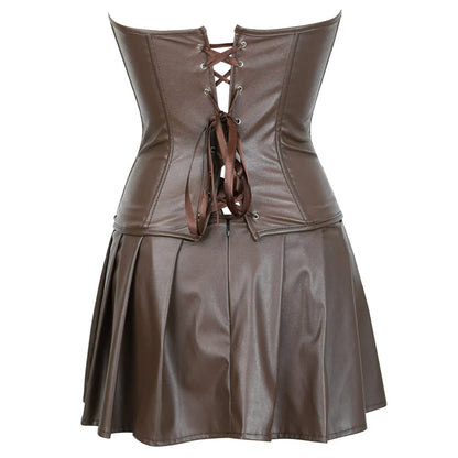 Abito a corsetto Drag Morticia (Marrone)