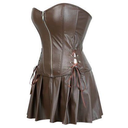 Abito a corsetto Drag Morticia (Marrone)