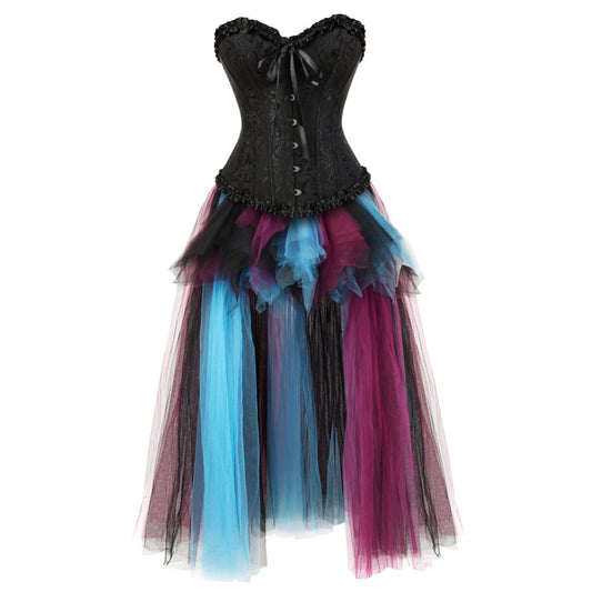Abito a corsetto Drag Maiden (Nero)