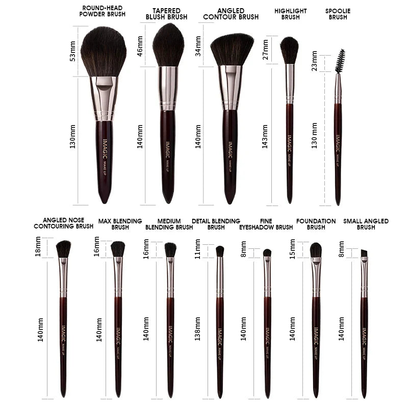 Set di pennelli per il trucco Queen Burgundy (12 pennelli + custodia)