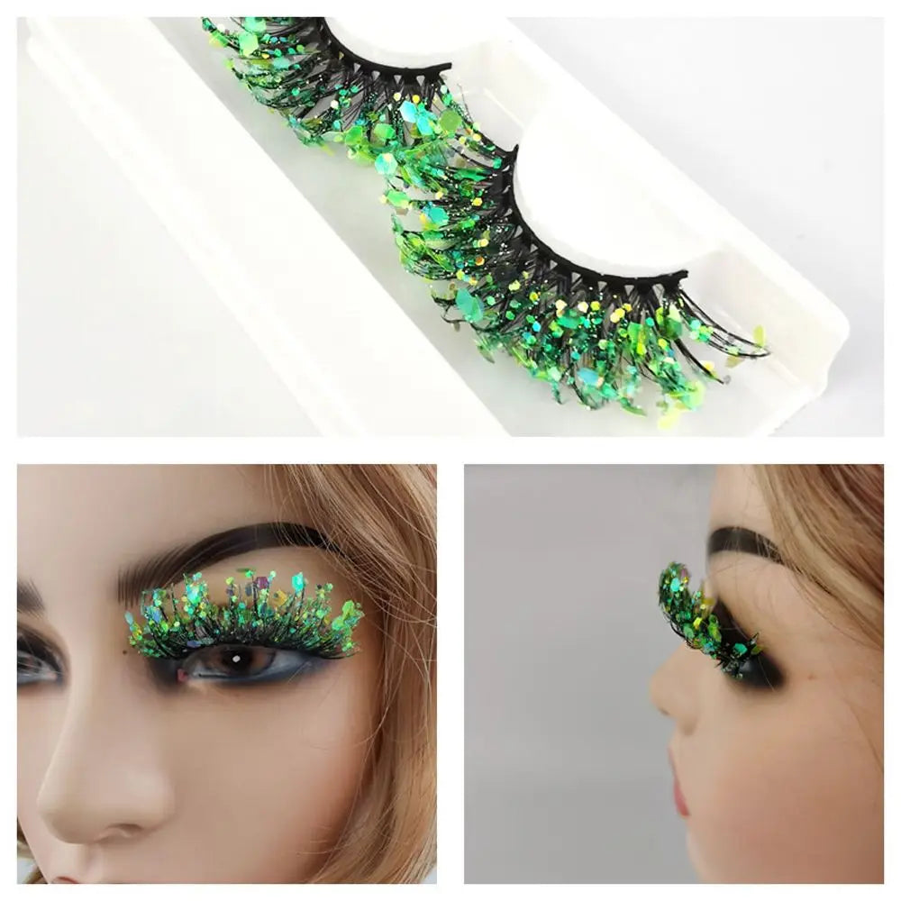 Ciglia finte Queen Sequins (Verde)
