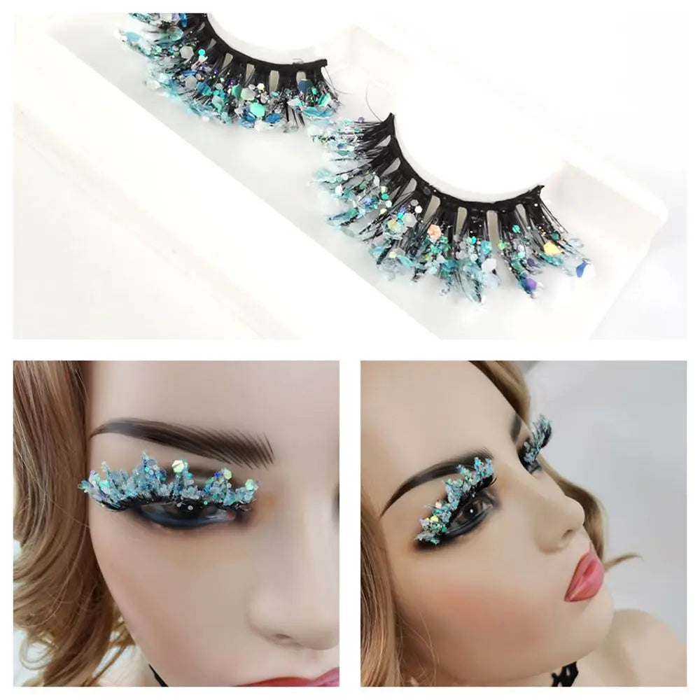 Ciglia finte Queen Sequins (Blu ghiaccio)