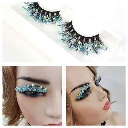 Ciglia finte Queen Sequins (Blu ghiaccio)