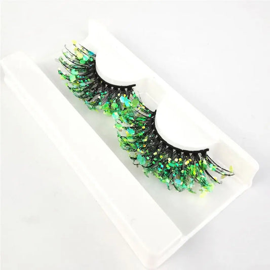 Ciglia finte Queen Sequins (Verde)