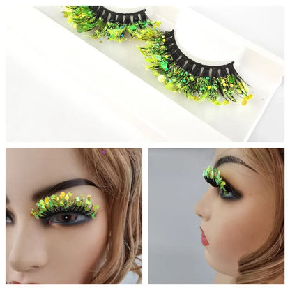 Ciglia finte Queen Sequins (Verde limone)