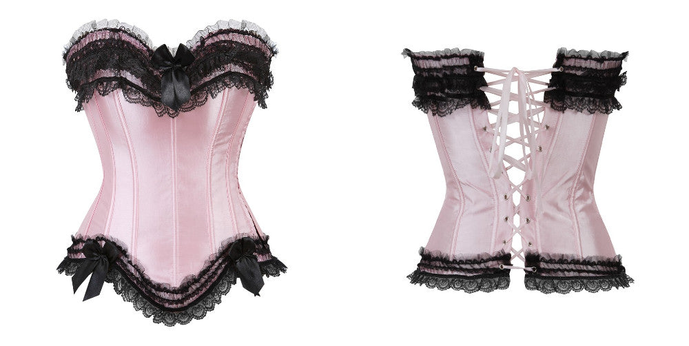 Corsetto Drag Poison (Rosa e nero)