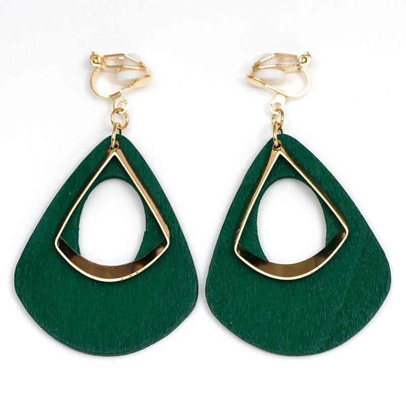 Orecchini a clip Drag Green