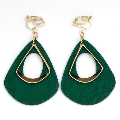 Orecchini a clip Drag Green