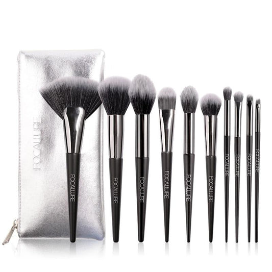 Set di 10 pennelli trucco professionali + Custodia