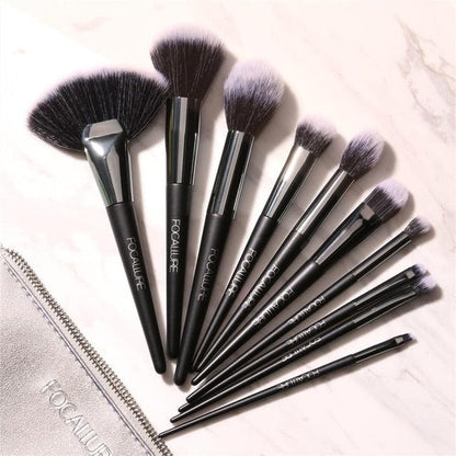 Set di 10 pennelli trucco professionali + Custodia