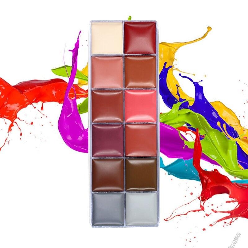 Set di 6 pennelli + 12 colori di pittura ad olio per il corpo (2 varianti)