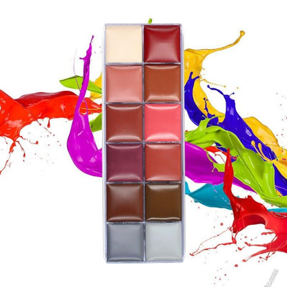 Set di 6 pennelli + 12 colori di pittura ad olio per il corpo (2 varianti)