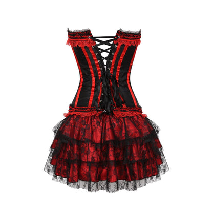Abito a corsetto Drag Michelle (Rosso)