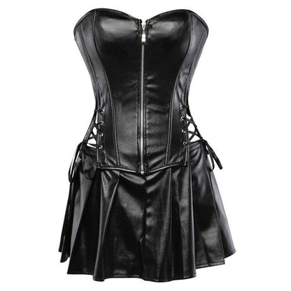 Abito a corsetto Drag Morticia (Nero)