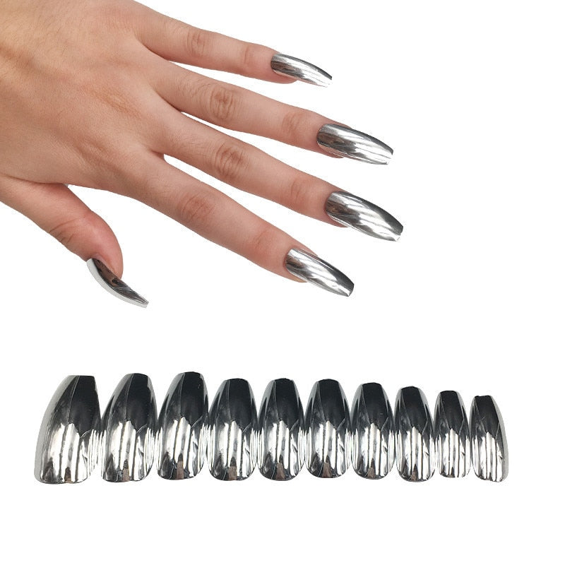 Unghie finte Drag Titanium (24 unità)